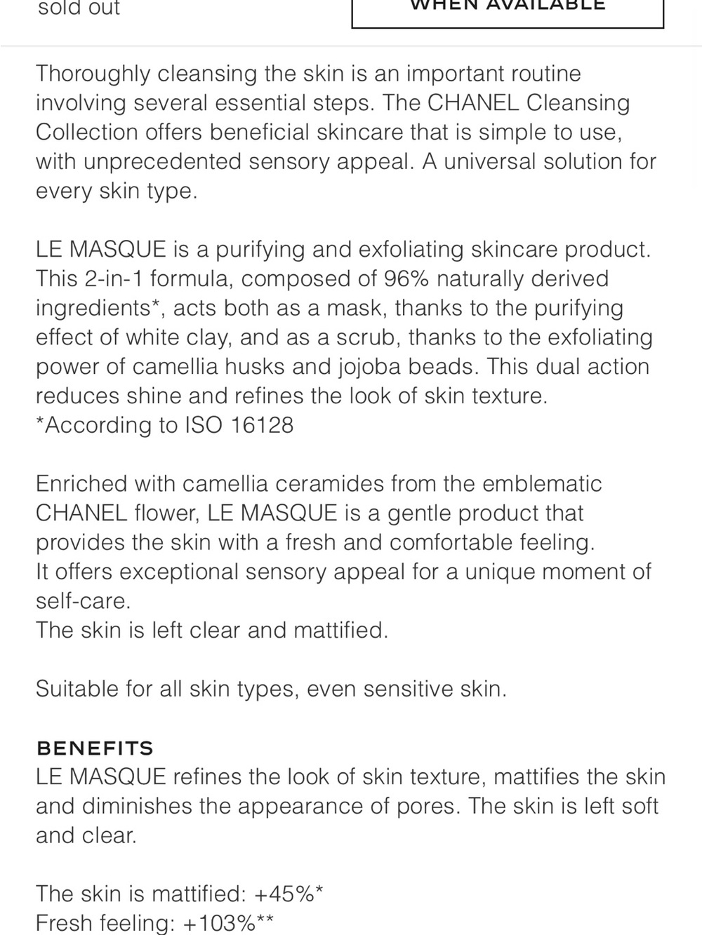 CHANEL Le Masque Purifying & Exfoliating Mask — White
